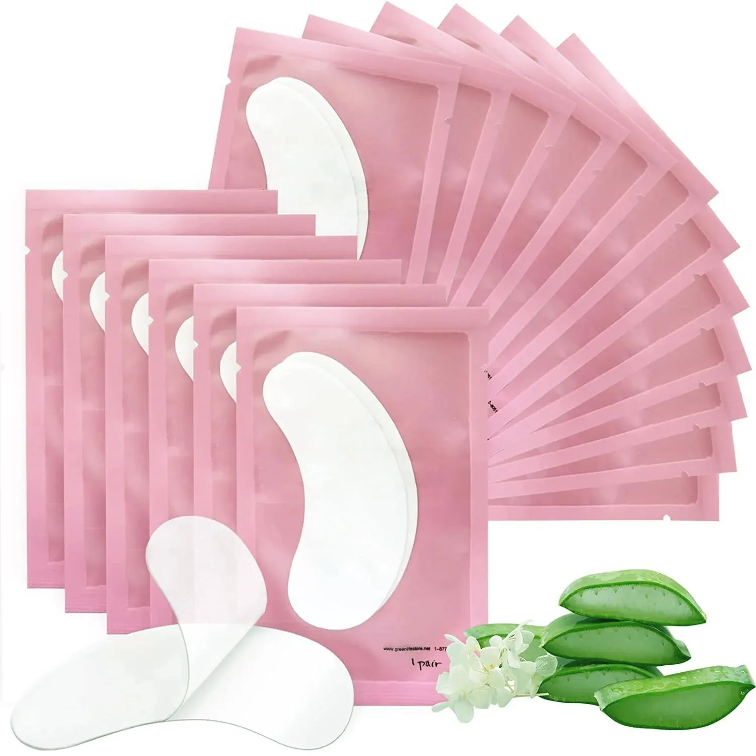Eyelash Patches 100 Pairs Gel Pad Under Eyelashes for False Eyelash Extension Paper Sticker Makeup