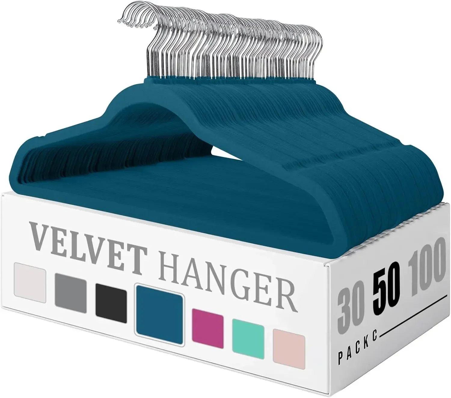 

Premium Velvet Hangers 100 Pack, Heavy Duty Study Black Hangers for Coats，Space Saving Felt Hangers for Clothing