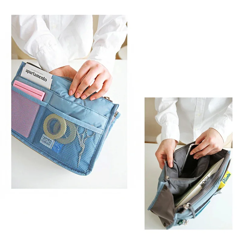 Multifunctional Bi-fold Storage Bag Double Zipper Large Capacity Storage Arrangement Makeup Toiletries Large Classification Bag storage bag