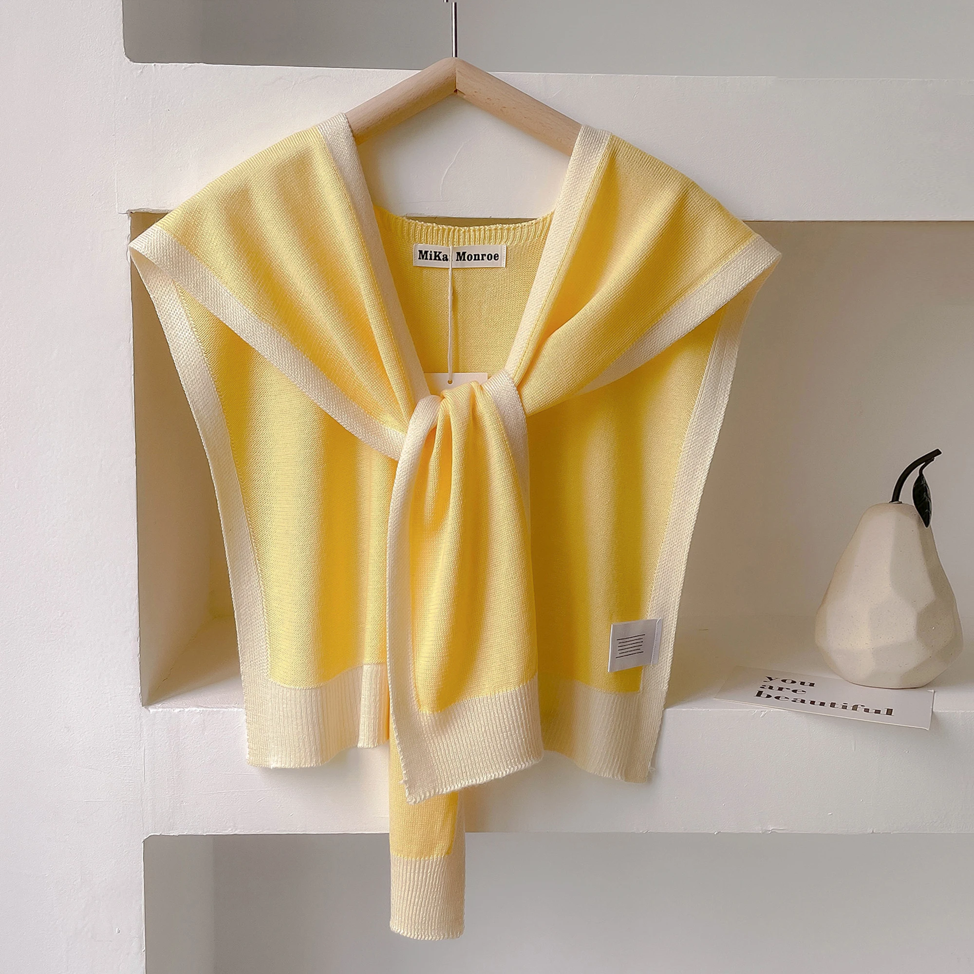 Spring And Autumn Knitted Striped Shawl With High-Grade Summer Office Air-Conditioned Room Neck And Shoulder Scarf 3