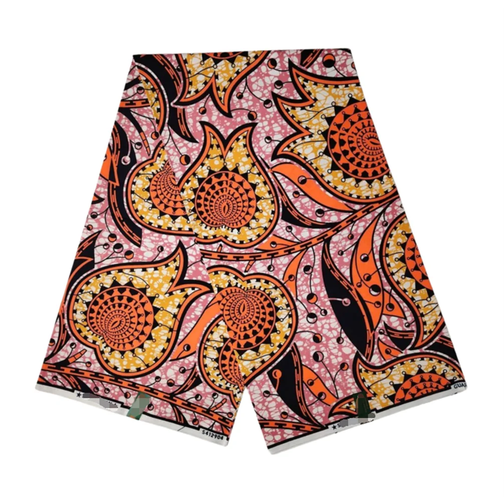 

Ghana wax fabric pagne Africa high quality 100% cotton African wax fabric printed in Holland Ankara style 6yards
