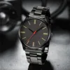 2024 Mens Fashion Minimalist Watches Men Business Casual Quartz Watch Simple Male Stainless Steel Mesh Band Clock Reloj Hombre 1