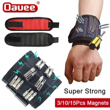 Portable Magnetic Wristband Tool Bag Strong Magnetic Wristband Tool Belt with Telescopic Pick Up Tool for Screw Nail Nut Bolt