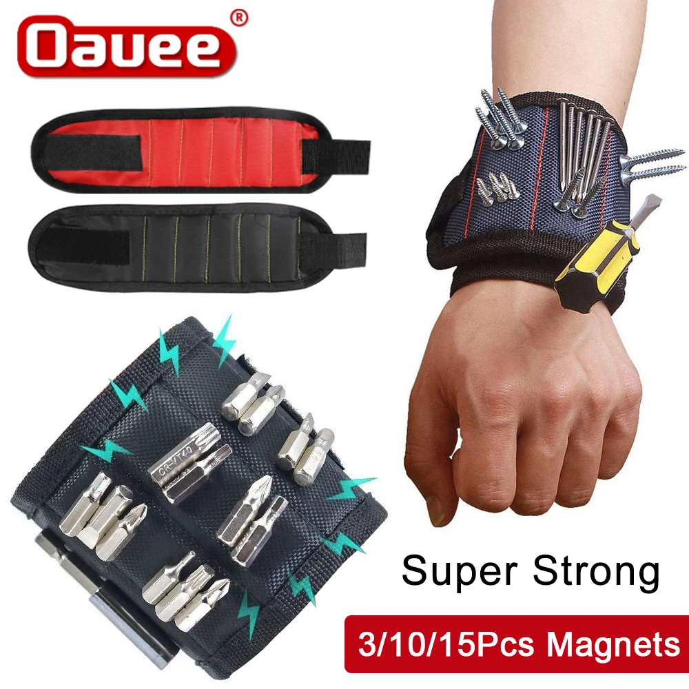 Portable Magnetic Wristband Tool Bag Strong Magnetic Wristband Tool Belt with Telescopic Pick Up Tool for Screw Nail Nut Bolt best tool backpack