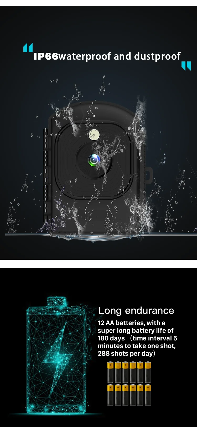 Hunting Trail Camera Outdoor Time Lapse 1080P HD Video Recorder