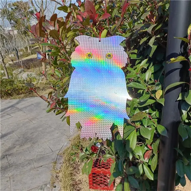 Madárcsökkentő Bagoly Lézer Dupla Oldalú Reflektív Lógó Repeller Kert Erkély Kellékek - Image 3