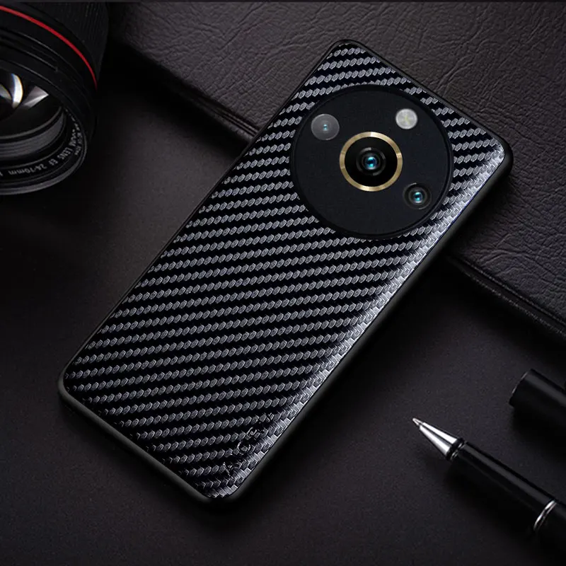 Carbon Fibre Shockproof Slim Non-Slip Full Body Protective Phone Case