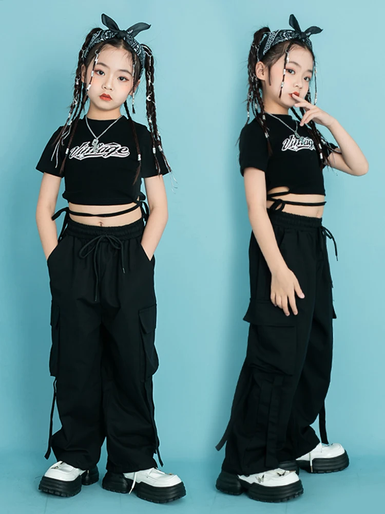 2023 Summer Jazz Dance Costume For Girls Black Loose Cargo Pants Womens And  Hip Hop Clothes For Stage Performances BL10645 From Naichazhu, $25.28