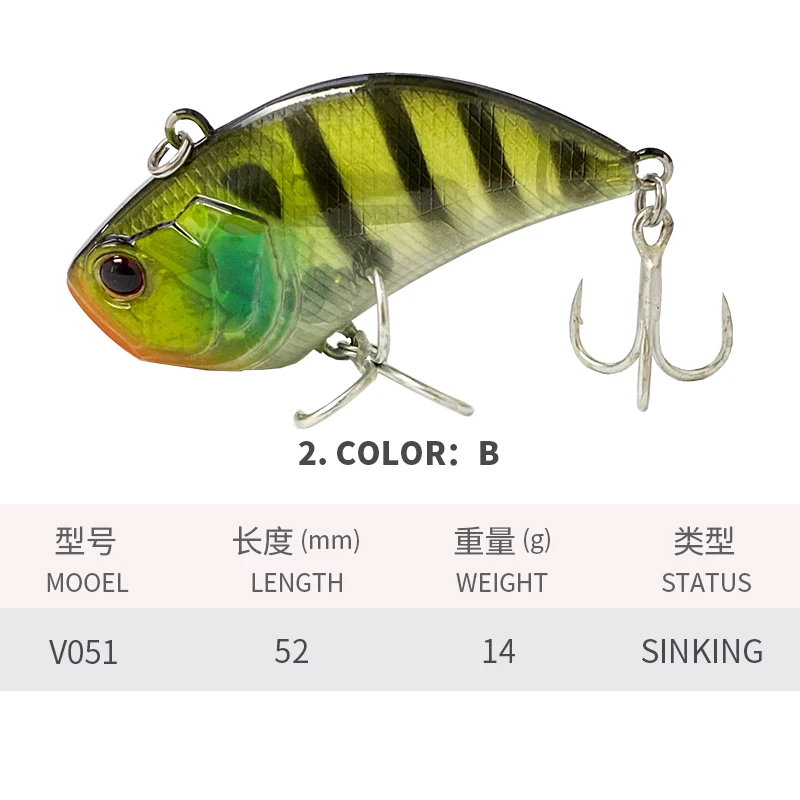 52mm 14g Long Cast Sinking Vibration Lures Popper Crankbait VIB Artificial  Bait for Saltwater Freshwater Fishing Accessories - AliExpress 18