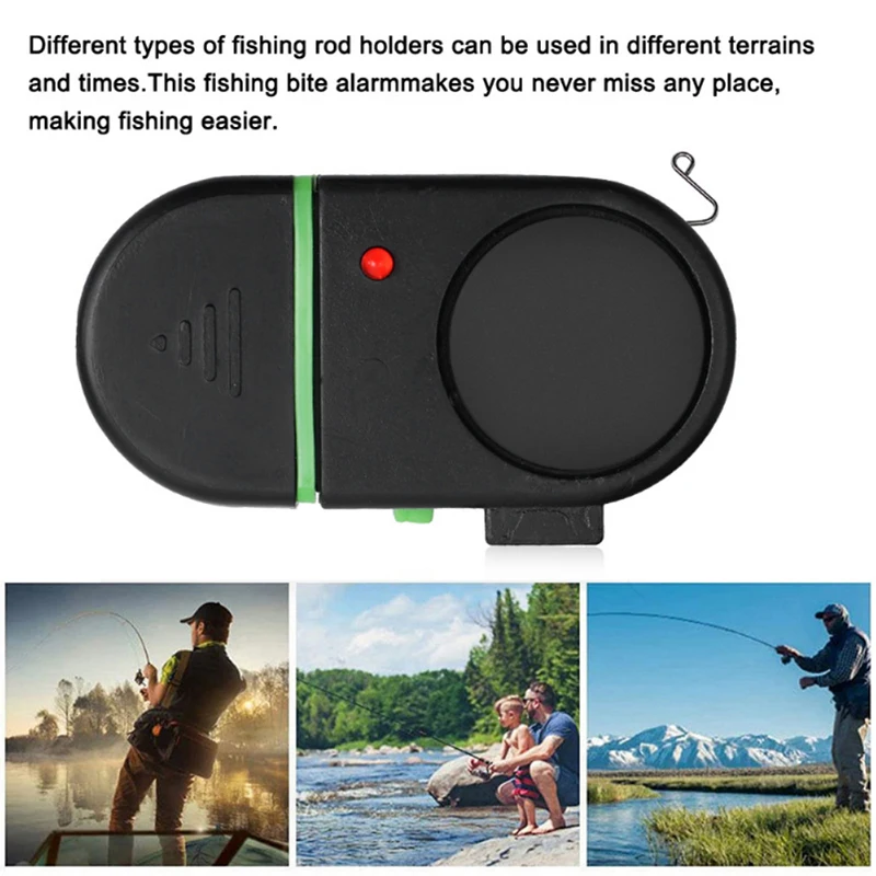 Alarme de touche pêche détecteur morsure poisson alerte sonore clochette LED indicateur clip canne à pêche buzzer