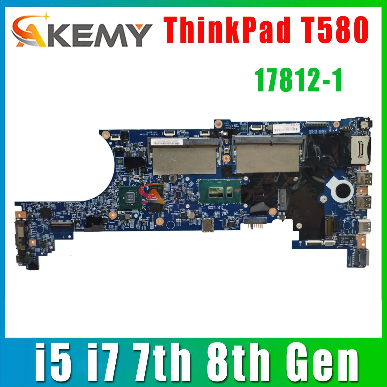 

17812-1 Motherboard.For Lenovo ThinkPad T580 P52S Laptop Motherboard.With i5 i7 7th 8th Gen CPU.MX150 2G GPU.DDR4 100% Test Work