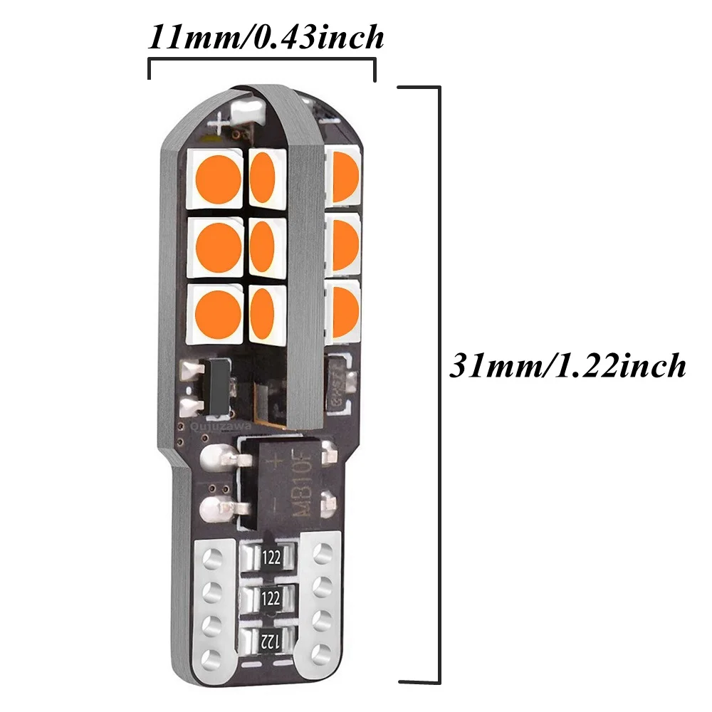 10PCS W5W LED T10 Led 전구 WY5W 슈퍼 밝은 3030 칩 자동차 주차 조명 Canbus 오류 무료 자동 인테리어 독서 돔 램프 12V
