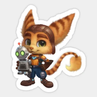 Ratchet Clank 5 Pezzi Adesivi Per Bambini Cartoon Funny Water Bottles Window Room Car Cute Background Stickers Soggiorno Art Wall