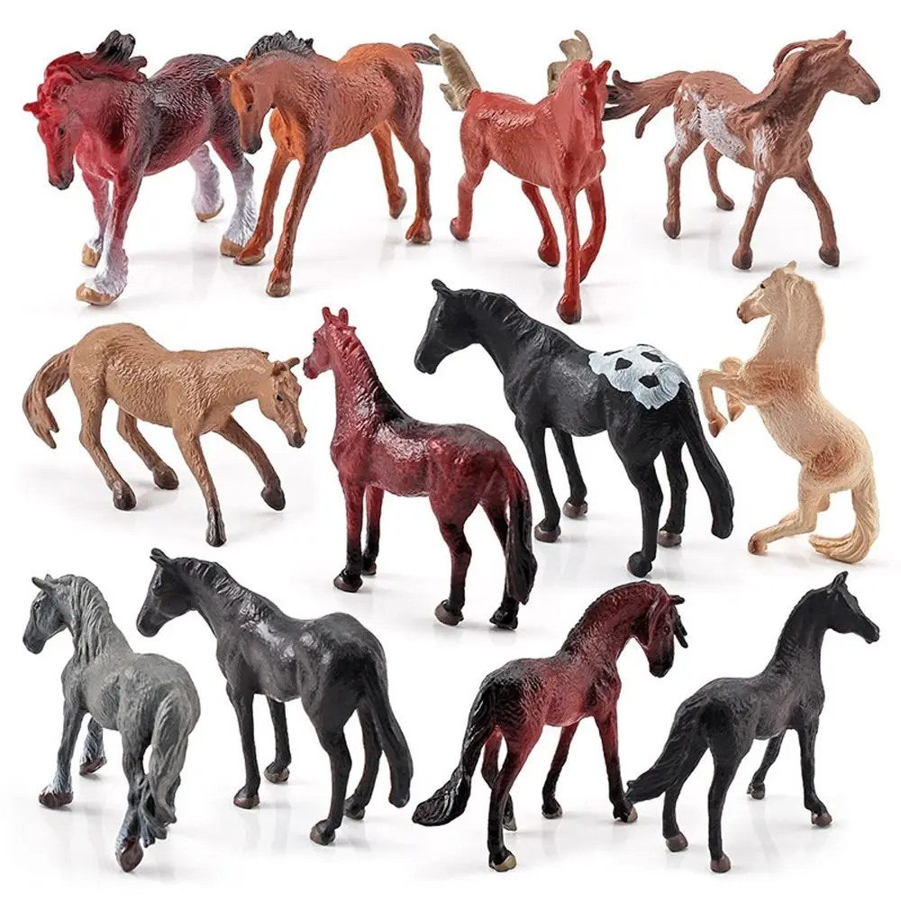 Modello Di Cavallo Simulato Mini Figure Statiche Per Bambini Giocattolo Realistico Pony Figure Animal Horse Club Cake Topper Ornamenti