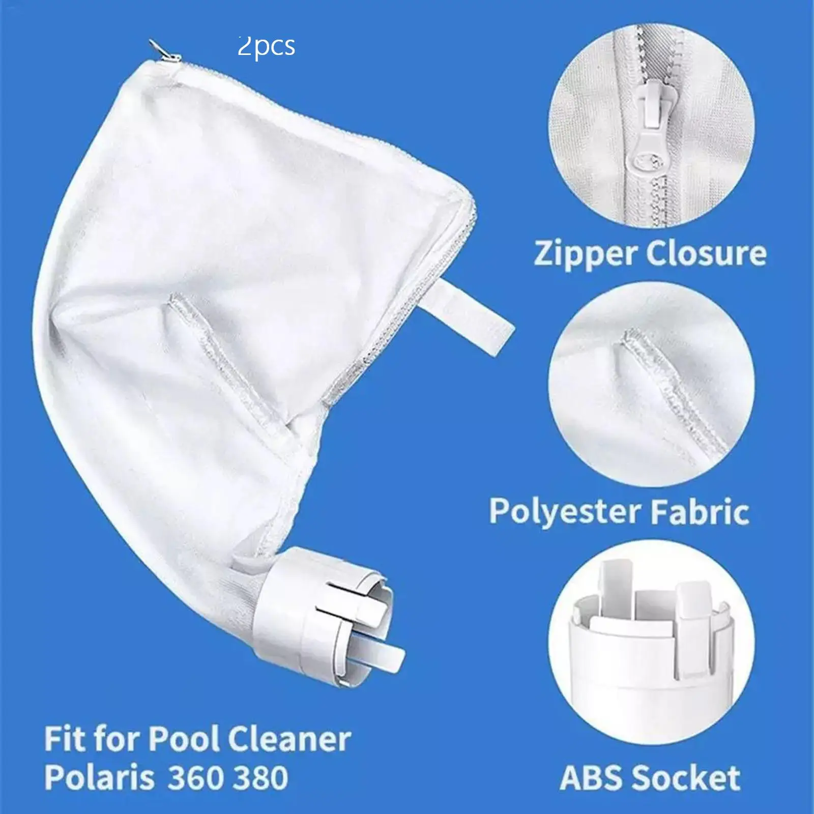 

Zippered Filter Bag, Pool Cleaner Zipper Filter Bag, Durable Debris Bag for 360