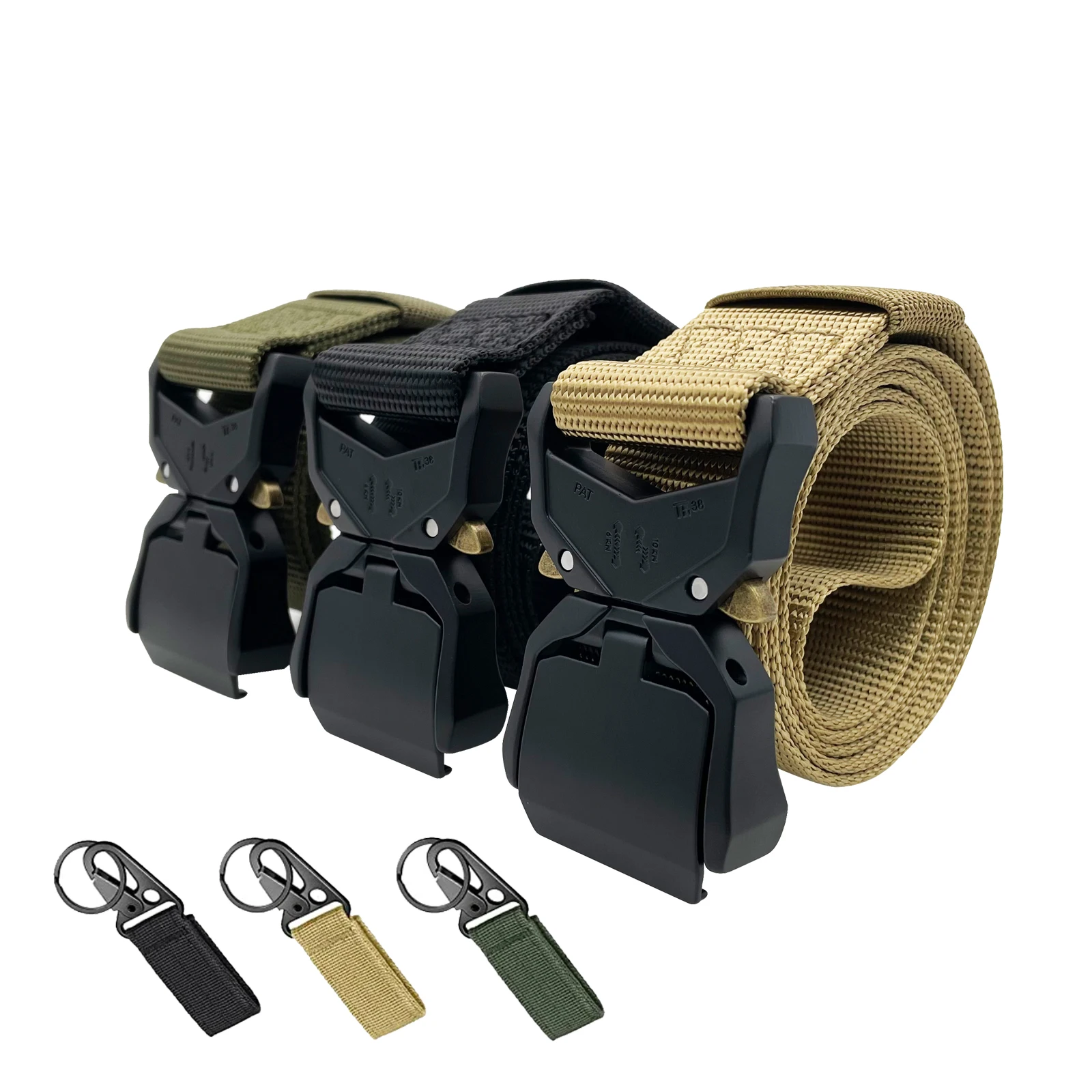 

Nylon Web Tactical Belt Men's Military Training Belt Quick Release Metal Buckle Belt for Outdoor Hiking Mountaineering Sports