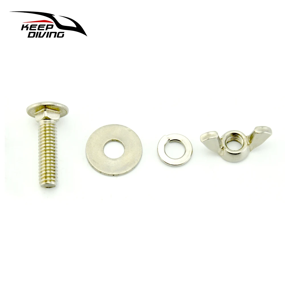 KEEP DIVING 2PCS 316 Stainless Steel Butterfly Screw Bolts and Wing Nuts for Backplate Scuba Diving BCD Accessories SSA-LSM830 3