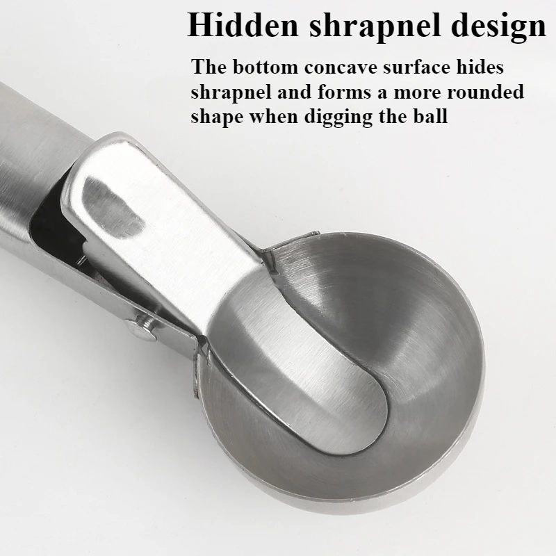 Stainless Steel Ice Cream Scoop with Trigger Antifreeze Handle Frozen Yogurt Mold Scoop