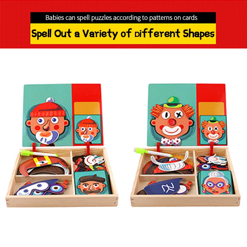 Children's Fun Early Education Puzzle Magnet Book Scenario Magnetic Stickers Toys For Kids