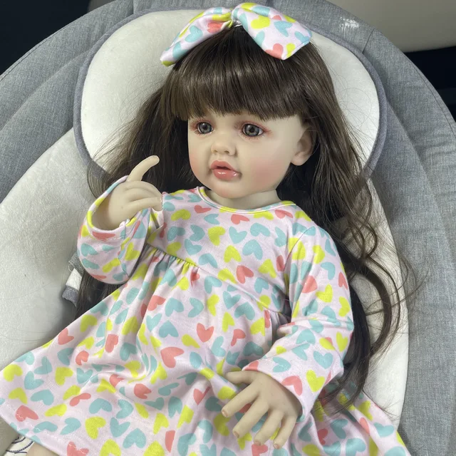 MRB 22Inch 55CM Full Silicone Vinyl Reborn Baby Doll Betty Lifelike Girl Princess Toddler Bebe Doll Birthday Christmas Gift 2