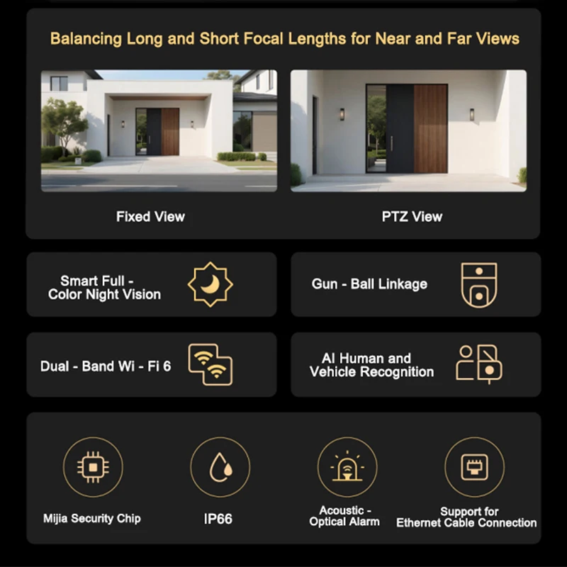 Xiaomi Cámara Exterior 4 Dual 360° 5MP 3K, Alarma Visual/Audible, Audio Bidireccional, IP66, Versión China + Adaptador - Image 3