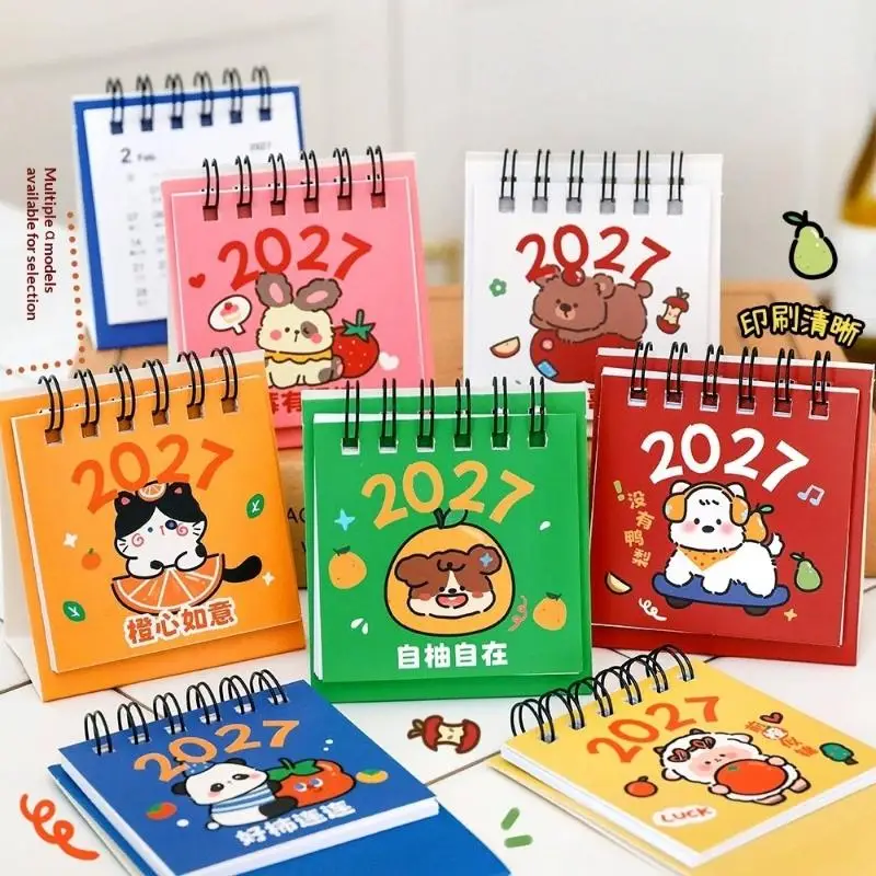 Mini calendario da tavolo 2027, agenda mensile con cartoni animati, piccola decorazione da scrivania per la stanza dei bambini, l'ufficio - immagine 5