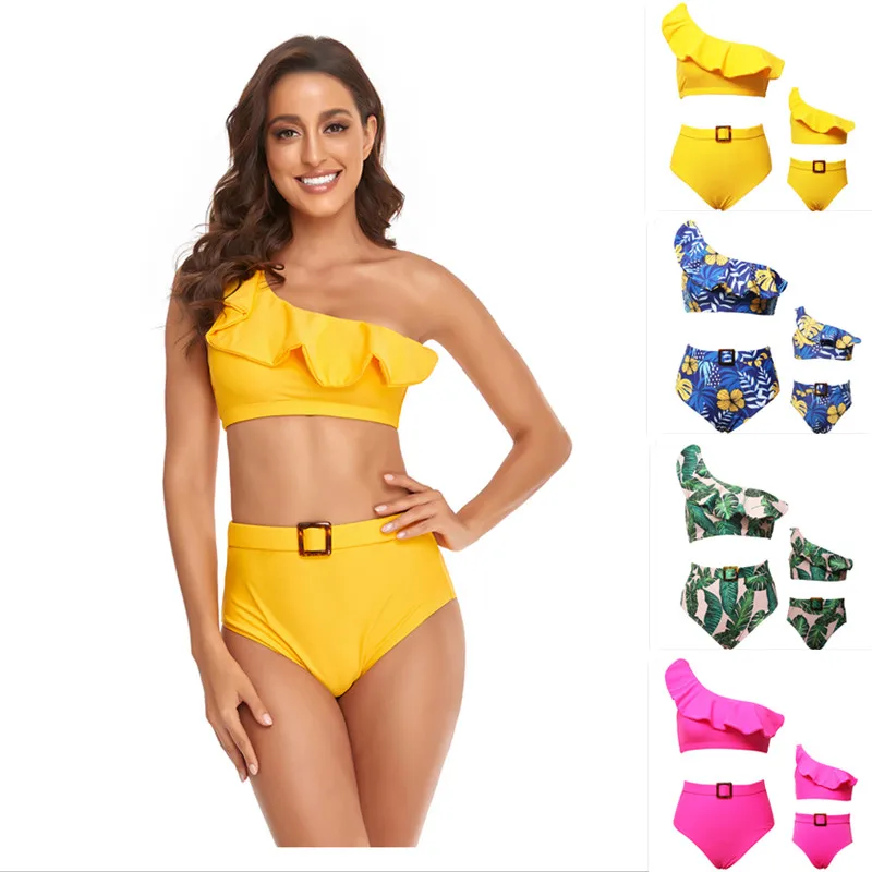 

Family Matching Swimwear Mother and Daughter Swimsuit 2PS Mom and me swimsuit Bikini 2021Summer Family Matching Outfits Swimsuit