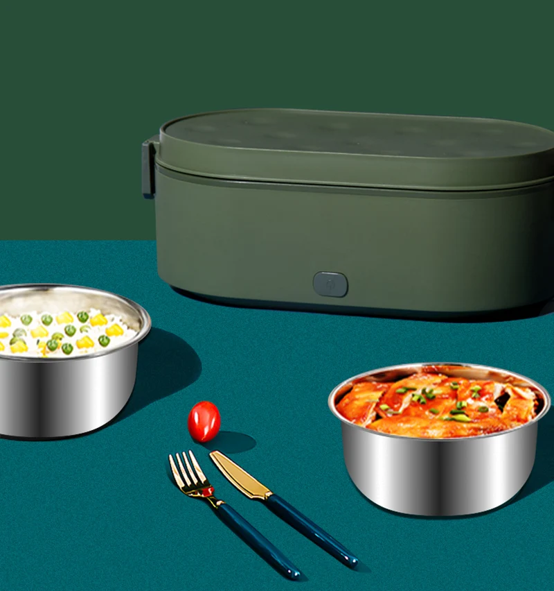 Description Picture 3 of itemStainless Steel Electric Lunch Box Portable Outdoor Picnic Leak Proof Food Heater Warmer Container USB 12V 24V 5V Car Heating