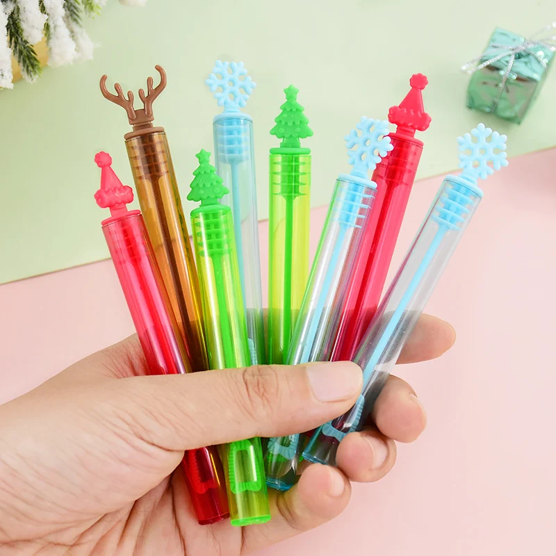12/36Pcs Christmas Bubble Wand Soap Tube Empty Bottle 2025 Christmas  Decor New Year Kids Gift Kids Birthday Party Favors Toy