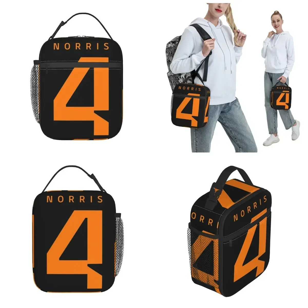Lando Norris Insulated Lunch Bag Food Container Bags Portable Cooler Thermal Lunch Boxes for School Office