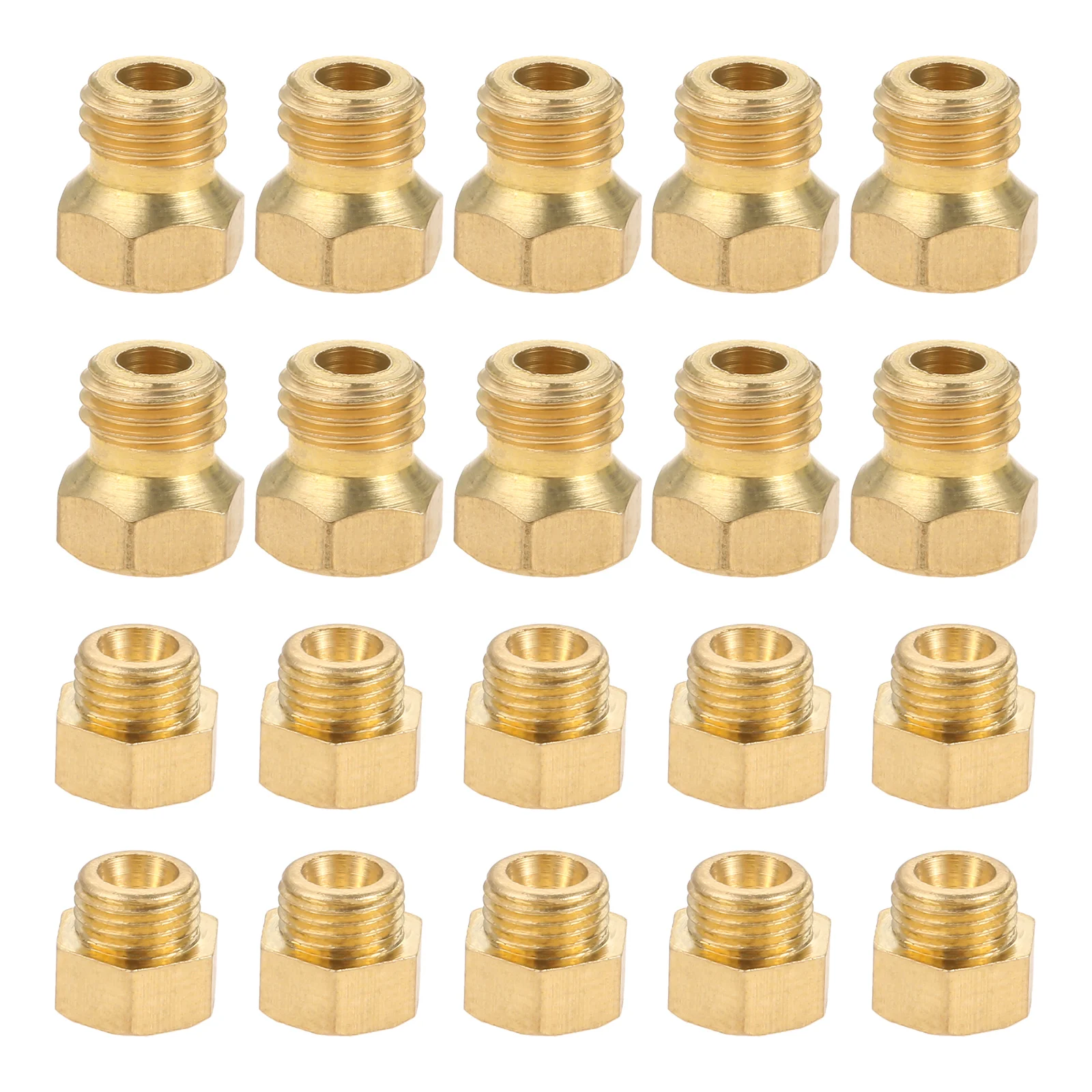 Gas Burner Nozzles Brass Jet M5x0.5mm/0.68mm (10pcs) and M6x0.75mm/0.5mm (10Pcs) For Propane Lpg Gas Pipe Water Heater DIY Burner Parts gas burner nozzle