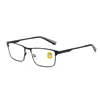 Ahora Men Metal Large Square Computer Reading Glasses Frame Anti Blue Light Presbyopic Eyeglasses Optical Frames 0 +1.0 to +6.0 3