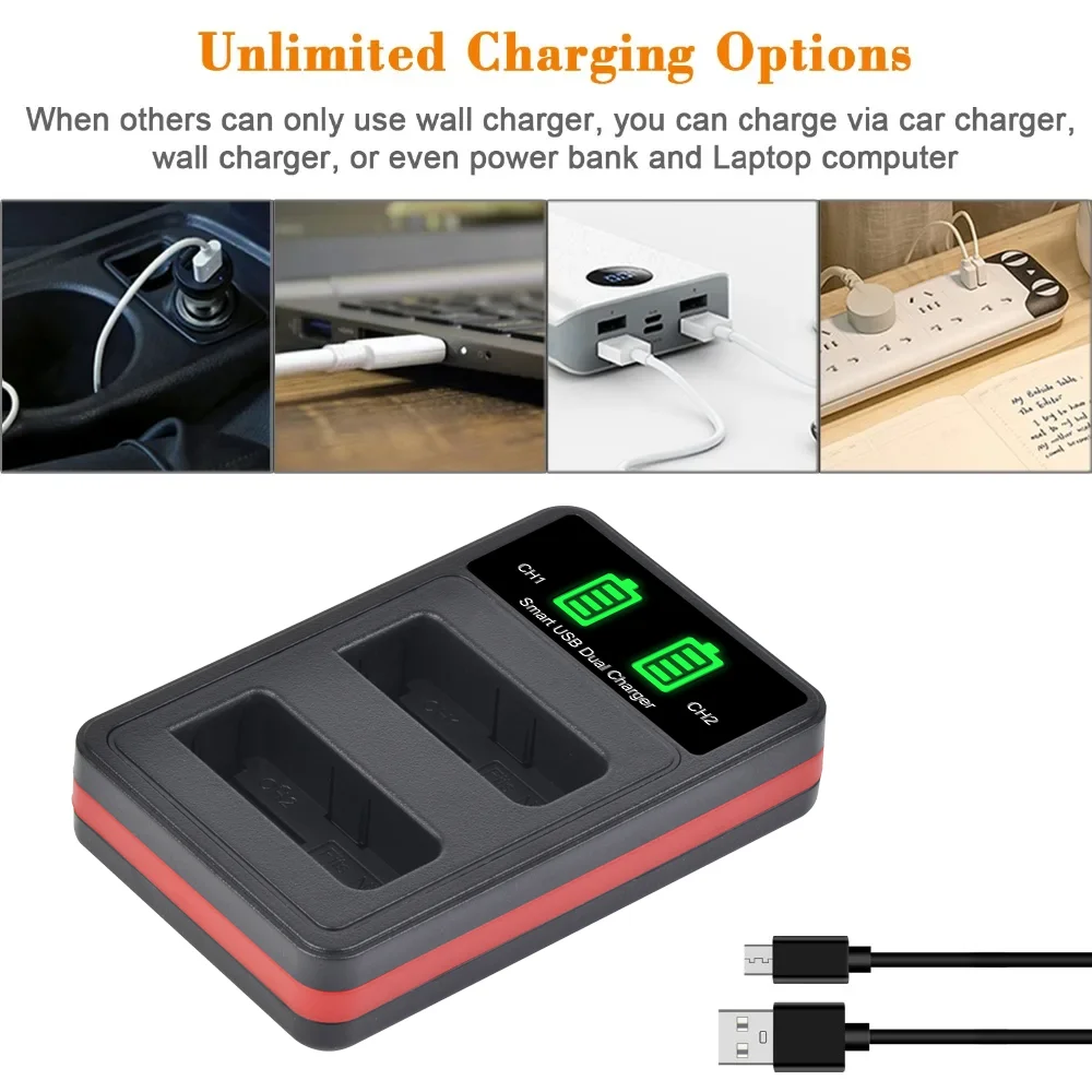 Lumix-カメラバッテリー充電器,Panasonic lumix DMC-GM5 DMC-GF7 DMC