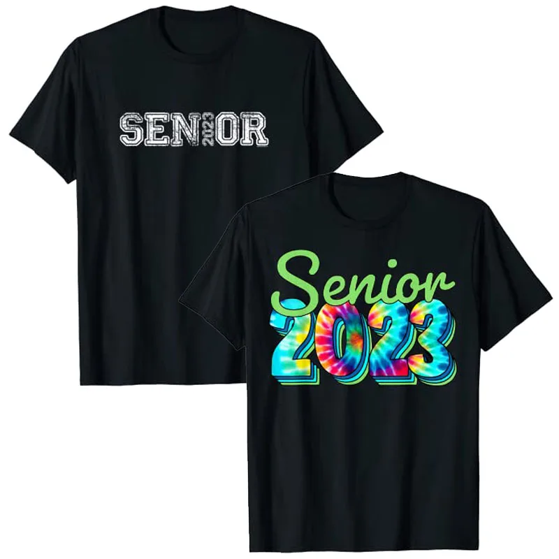 

Старший 23 выпускной класс 2023 старшая школа Колледж фотоподарок Забавный винтажный ему ее школьная одежда наряд графическая футболка