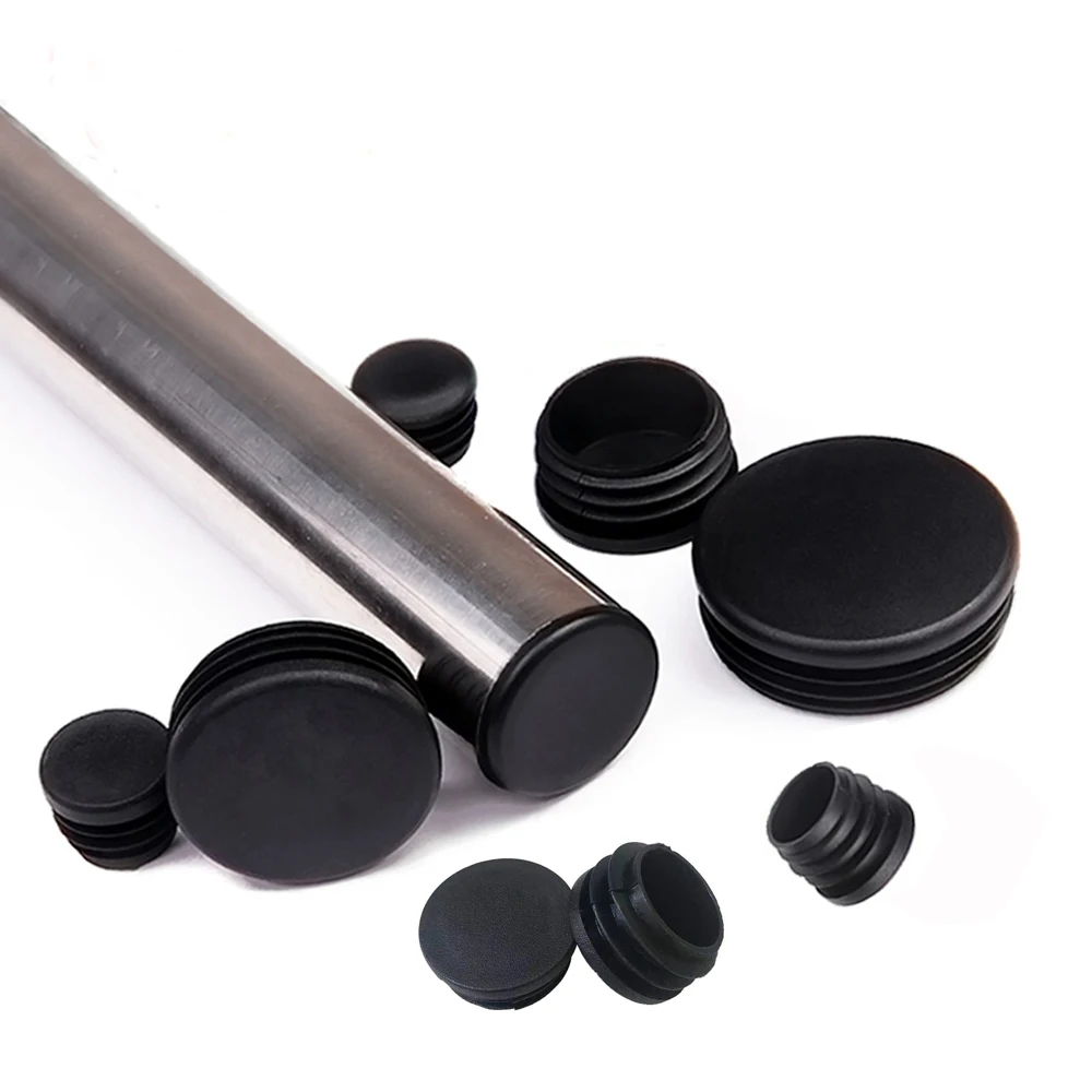 5/10Pcs Black Round Plastic Blanking End Inserts Bung Caps Rubber Feet Pads For Furniture Protector Diameter 12mm-76mm