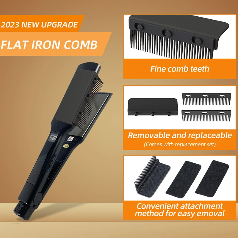 Flat Iron Comb Attachment Hair Straightener Comb Reusable Grip Clip On Disassemble Washable Nimble Hair Styling Tool