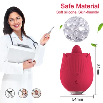 Powerful Rose Vibrator Toy Female Clitoris Stimulator Tongue Oral Licking Masturbator Good Nipple Sex Toys for Women Adult 18 4