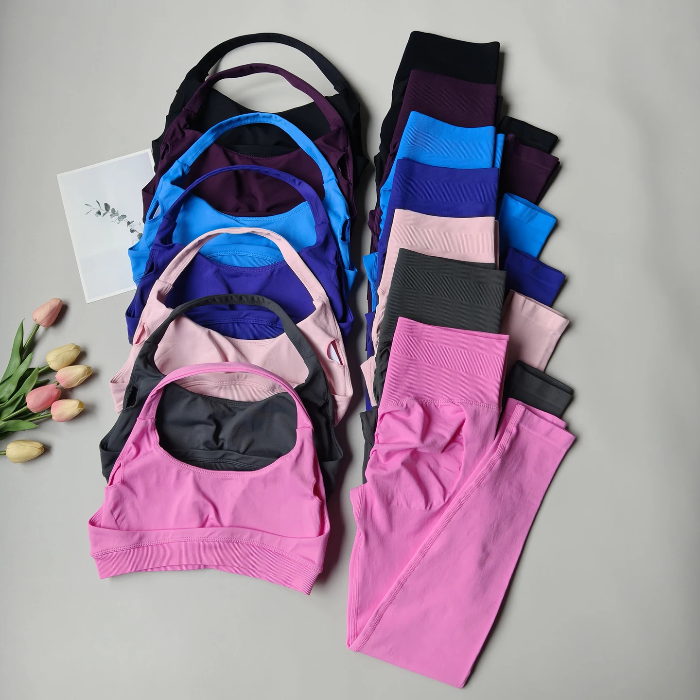 여성용 요가복 2종 세트, 심리스 피트니스 짐 운동복, 홀터 스포츠 브라와 매칭되는 임팩트 레깅스, 운동 세트, 짐 의상