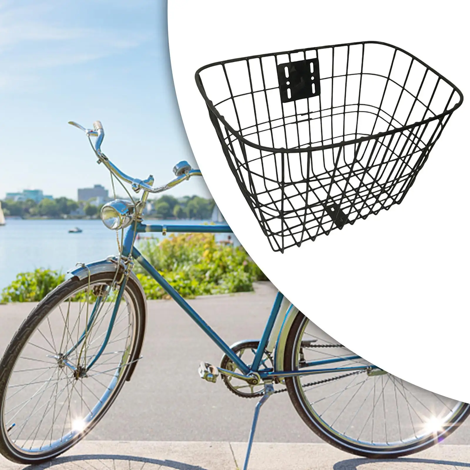Cestino Bici Posteriore, [Installazione Senza Attrezzi], Cestino Portapacchi Bicicletta per Cani, con Copertura Impermeabile, Rete di Carico, Adatta