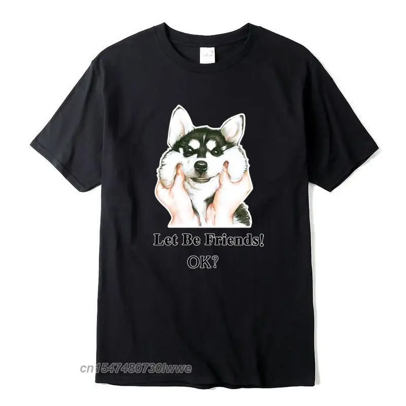 

100% Cotton Casual Funny T Shirts Siberian Husky Printing Men Tshirt Casual Men Tshirt Cool T-Shirt Male Tee Shirts