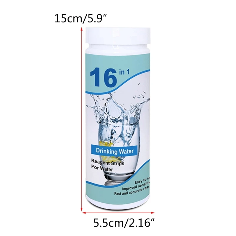 16 in 1 Drinking Water Test Kits High Sensitivity Test Strips detect-pH, Hardness, Chlorine, Iron,Copper-Nitrate 6