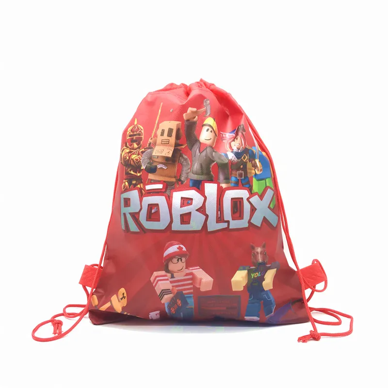 6/12/18/56PCS Roblox 부직포 Drawstring 가방 Roblox 게임 파티 장식 어린이 생일 파티 베이비 샤워 용품 선물