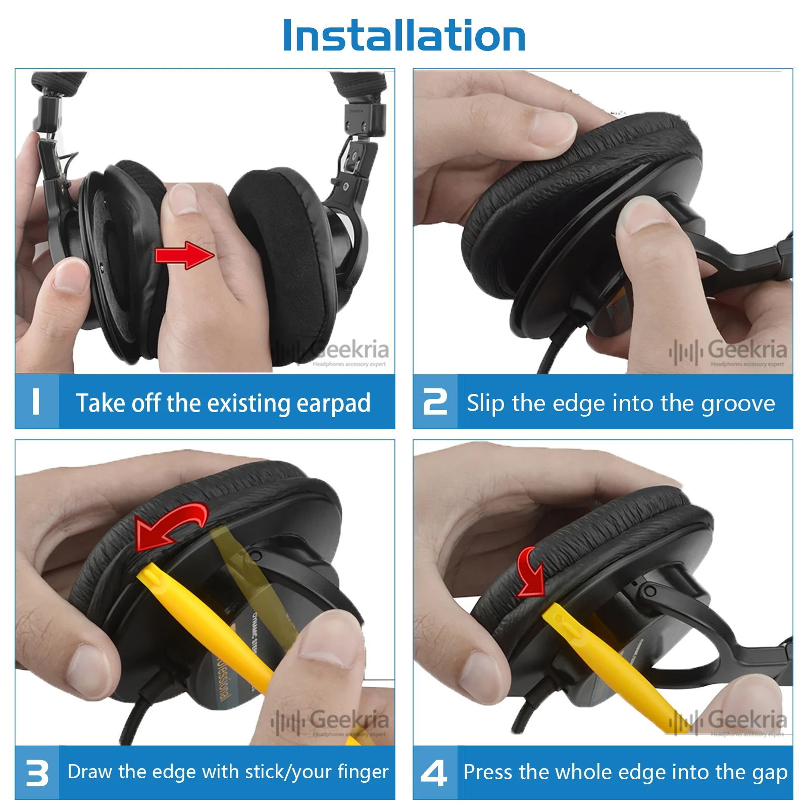 Geekria Earpads for SONY MDR-7506 MDR-V6 MDR-V7