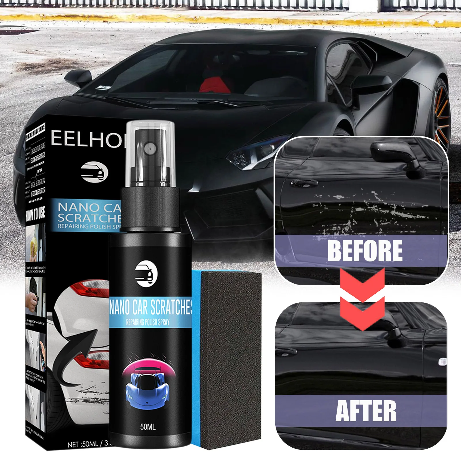 Nano Car Scratch Remover Car Swirl Removal Tool Clarity Restorer Nano Repairing Coating Spray For Body Paint Correction