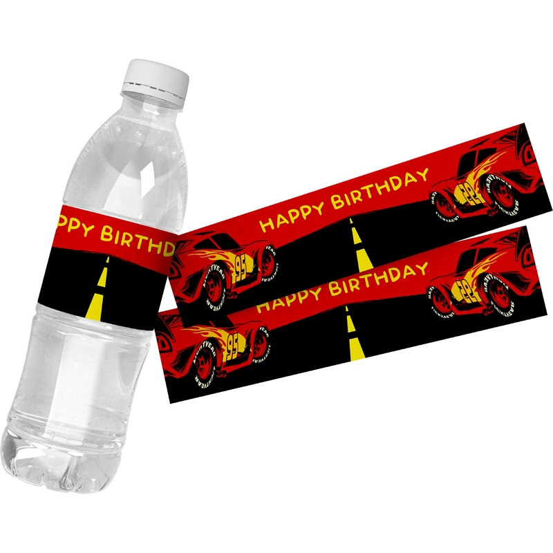 Hot Wheels Car Water Bottle Wraps Labels Birthday Labels Stickers  Personalized Kids Birthday Party Decoration