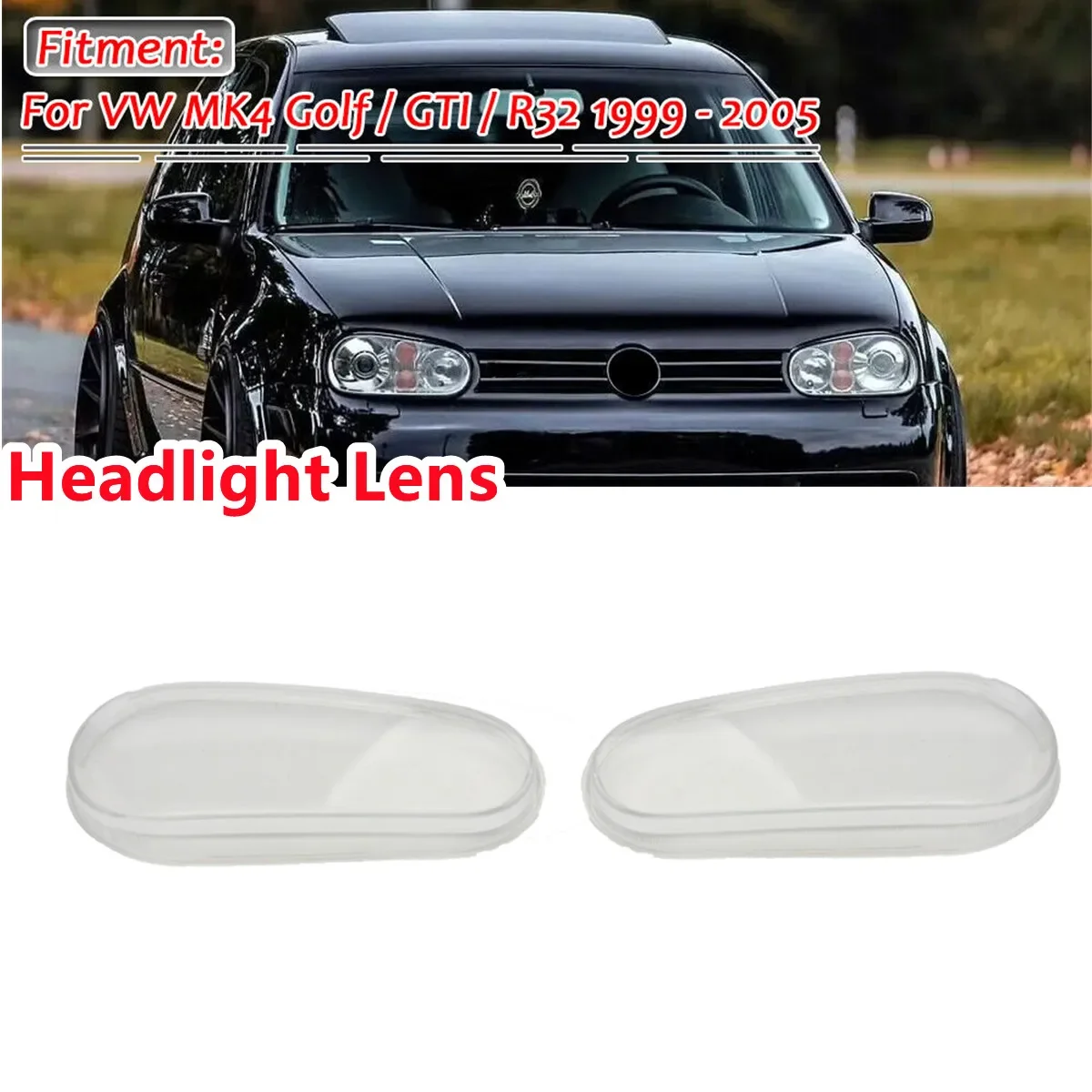 

RM-CAR Headlight Clear Lens Cover Lampshade Headlamp Clear Shell For VW Golf 4 MK4 GTI/R32 1999-2005 Headlamp Cover