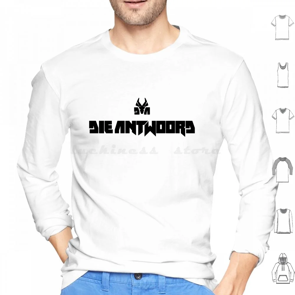 Die Antwoord Logo Felpa Con Cappuccio Cotone Manica Lunga Antwoord Die Antwoord Ant Woord Hip Hop Hiphop Sud Africa