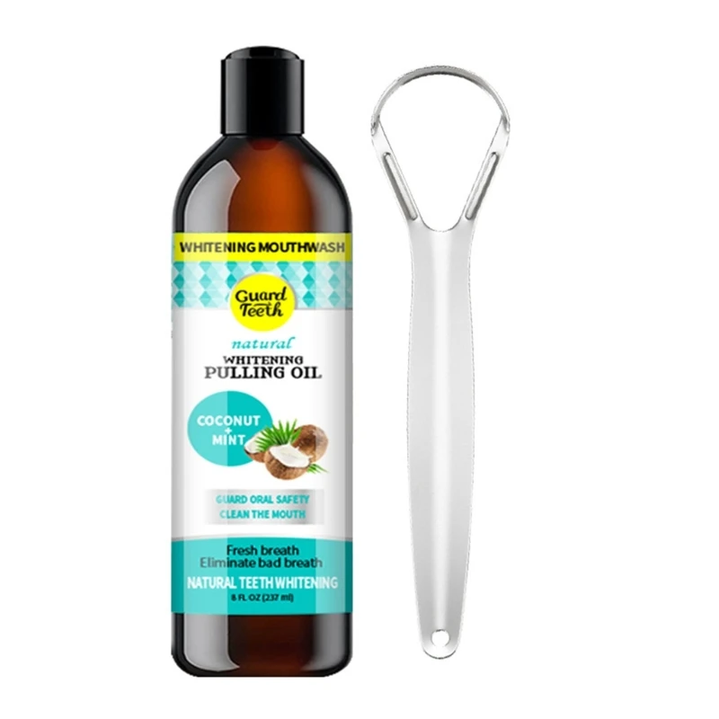 Oils Pulling with Vitamin Oils Pulling Mouthwash Tongue Scraper