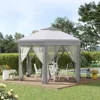 Gazebo 13' X 13' Pop Up Canopy, Hexagonal Canopy Shelter With 6 Zippered Mesh, Event Tent With Strong Steel Frame For Canopy 6