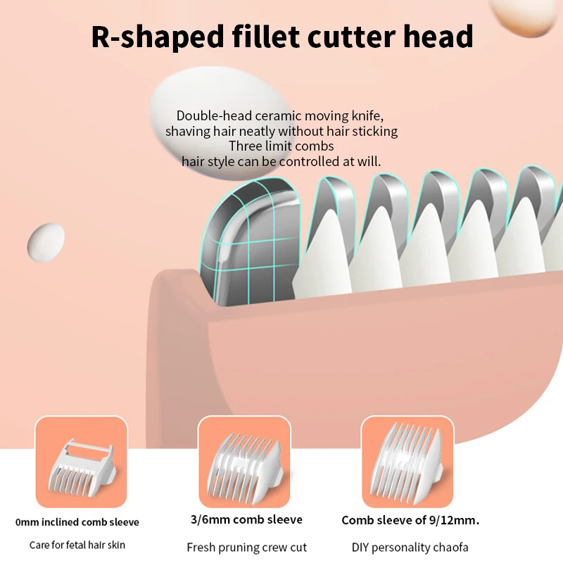 Children'S Hair Clipper Automatic Hair Suction Electric Trimmer Clippers Shave Self-Help Waterproof Low Noise USB Charge Cutter 3